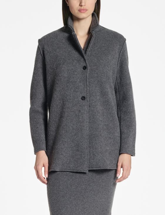 Sarah Pacini Merino Mantel – Coupé-Netz-Verarbeitung