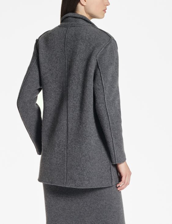 Sarah Pacini Merino Mantel – Coupé-Netz-Verarbeitung