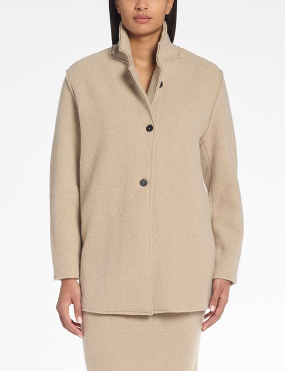 Sarah Pacini Merino Mantel – Coupé-Netz-Verarbeitung