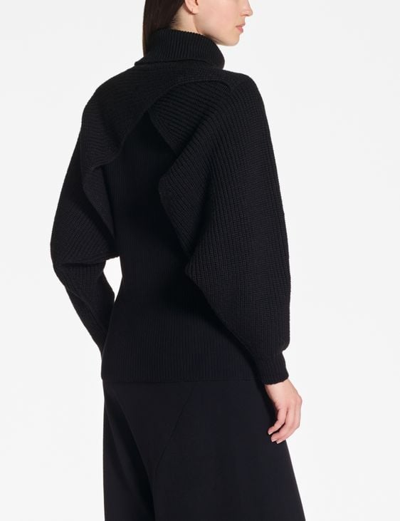 Sarah Pacini Poncho – maille côtelée
