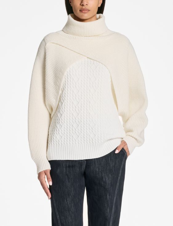 Sarah Pacini Poncho – maille côtelée