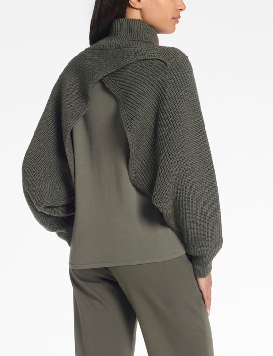 Sarah Pacini Poncho – maille côtelée