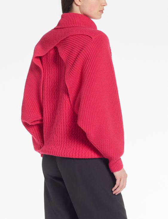Sarah Pacini Poncho – maille côtelée