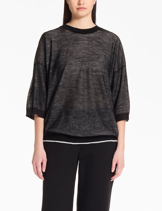 Sarah Pacini Relaxed Sweater – layered voile
