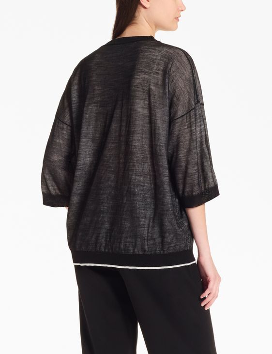 Sarah Pacini Relaxed Sweater – layered voile
