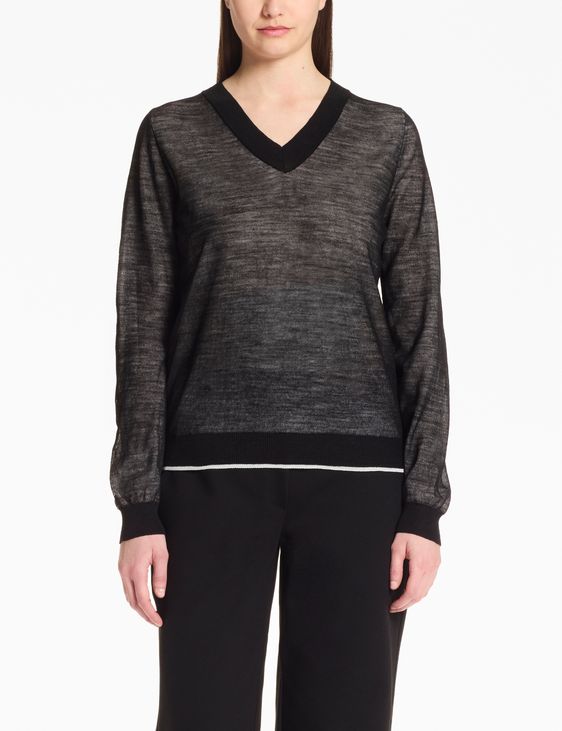 Sarah Pacini V-neck sweater – layered voile