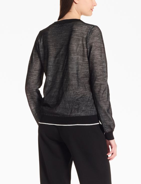 Sarah Pacini V-neck sweater – layered voile