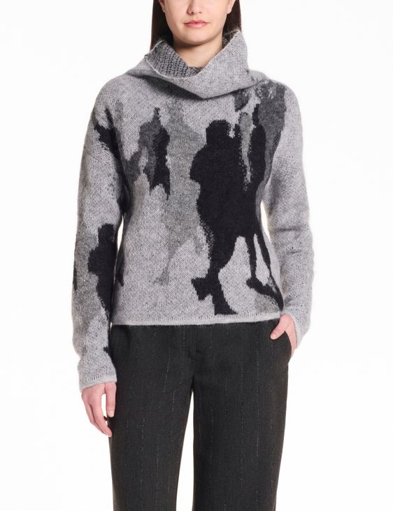 Sarah Pacini Funnel neck sweater – jacquard