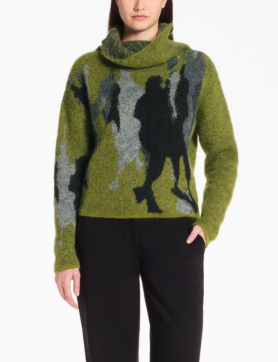 Sarah Pacini Funnel neck sweater – jacquard