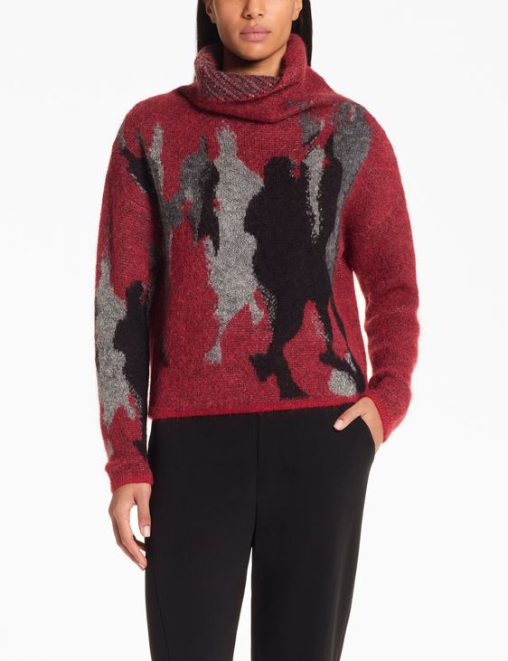 Sarah Pacini Funnel neck sweater – jacquard