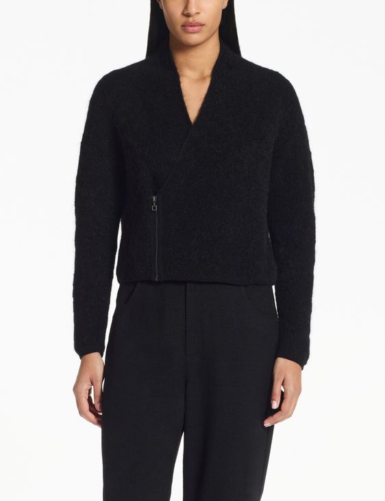 Sarah Pacini Cropped cardigan – plush jacquard