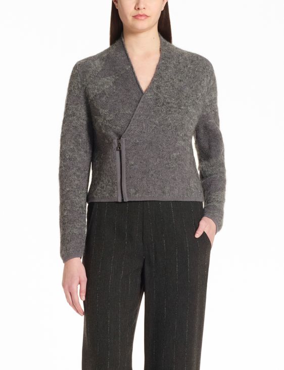 Sarah Pacini Cropped cardigan – plush jacquard