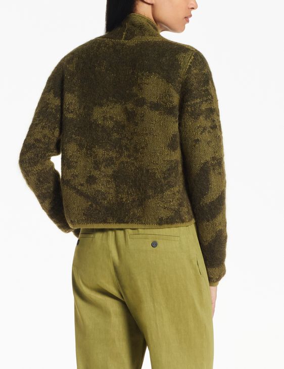 Sarah Pacini Cropped cardigan – plush jacquard