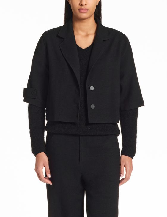 Sarah Pacini Taillierte Jacke – Wollkrepp