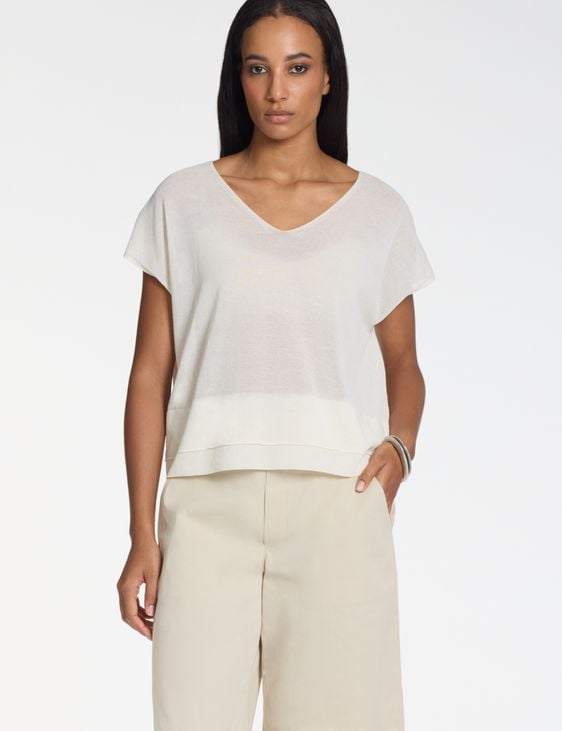 Sarah Pacini V-neck sweater – Mako cotton