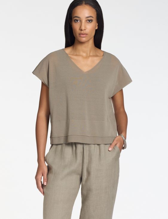 Sarah Pacini V-neck sweater – Mako cotton