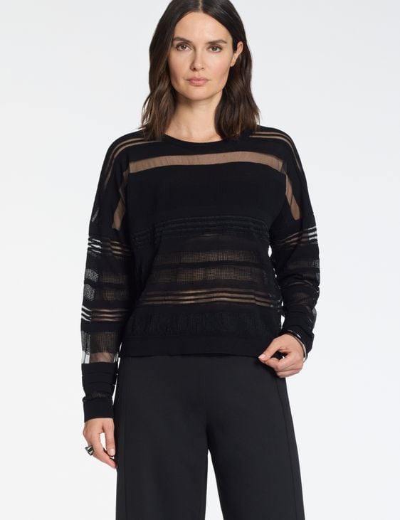 Sarah Pacini Crew neck sweater – openwork