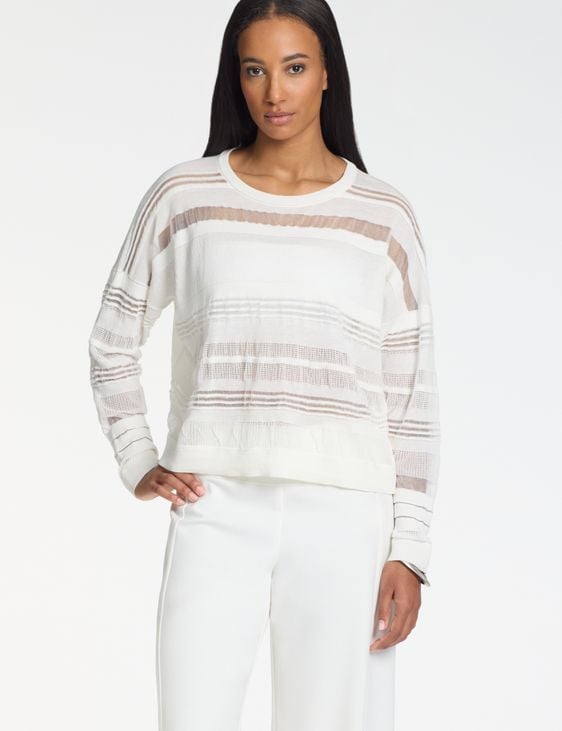 Sarah Pacini Crew neck sweater – openwork