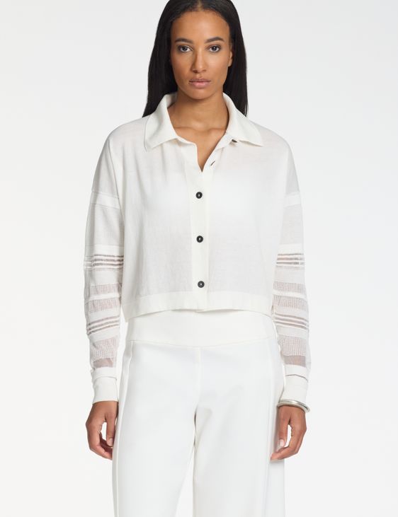 Sarah Pacini Cropped shirt – stripes