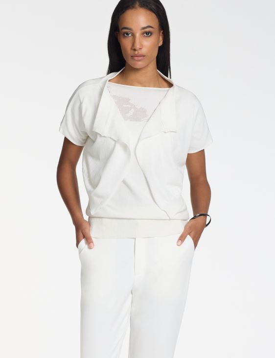 Sarah Pacini Short-sleeve cardigan – cotton