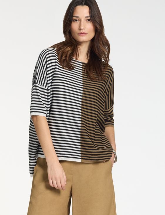 Sarah Pacini Casual sweater – tricolor stripes