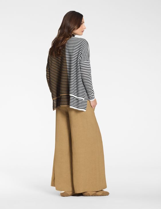 Sarah Pacini Oversized zip cardigan – tricolor stripes