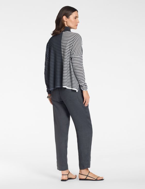 Sarah Pacini Oversized zip cardigan – tricolor stripes