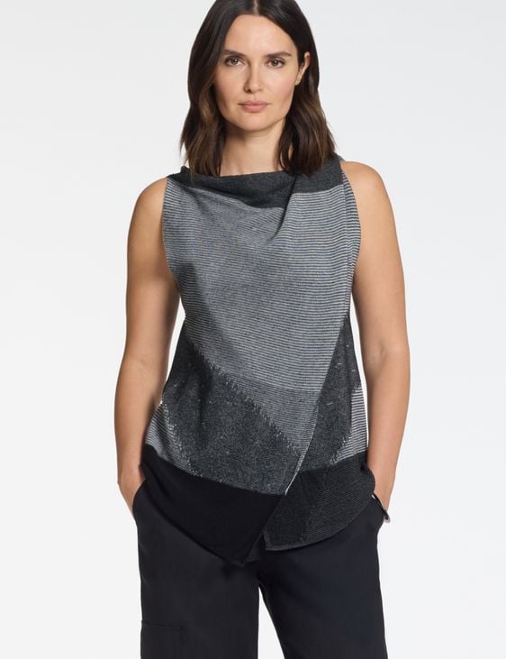 Sarah Pacini Mouwloze trui streep jacquard