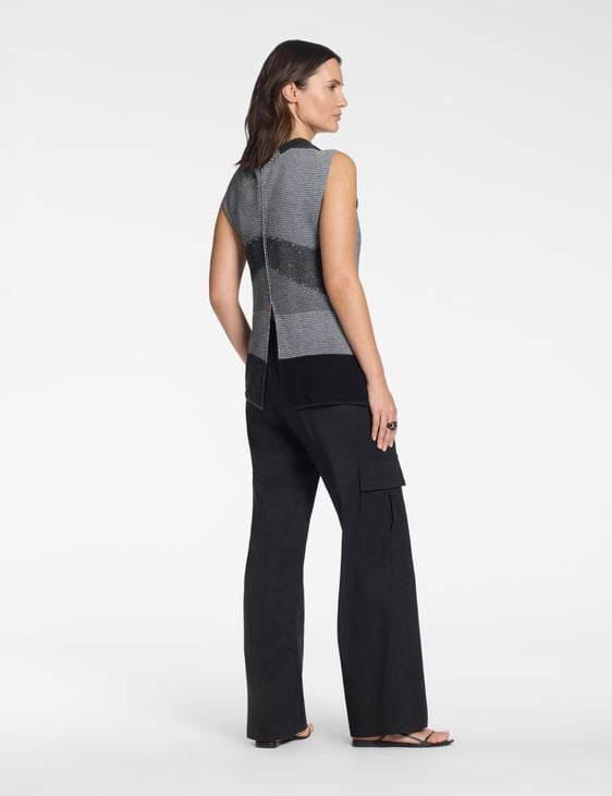 Sarah Pacini Mouwloze trui streep jacquard