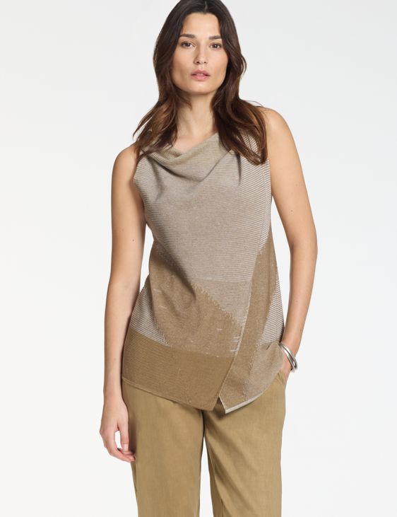Sarah Pacini Sleeveless sweater – striped jacquard