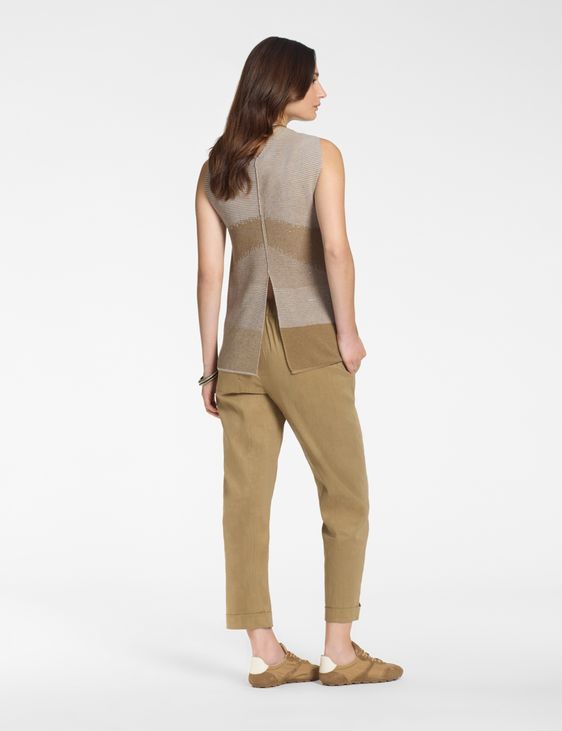 Sarah Pacini Sleeveless sweater – striped jacquard