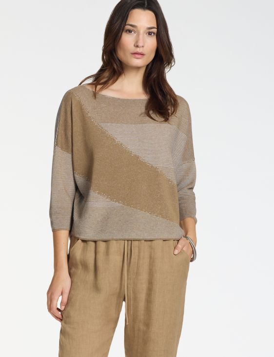 Sarah Pacini Boatneck sweater – jacquard