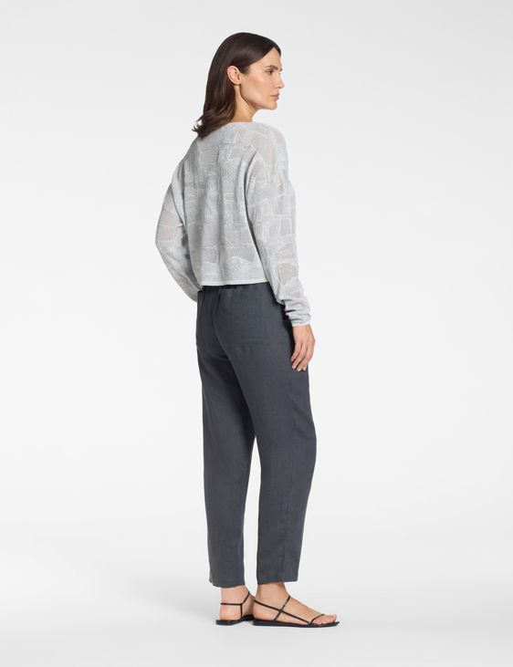 Sarah Pacini Trui met V-hals – tweekleurig jacquard