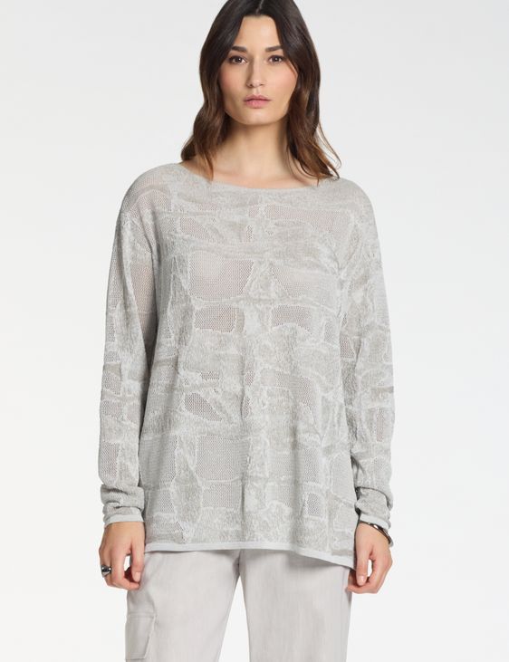 Sarah Pacini Casual sweater – two-tone jacquard