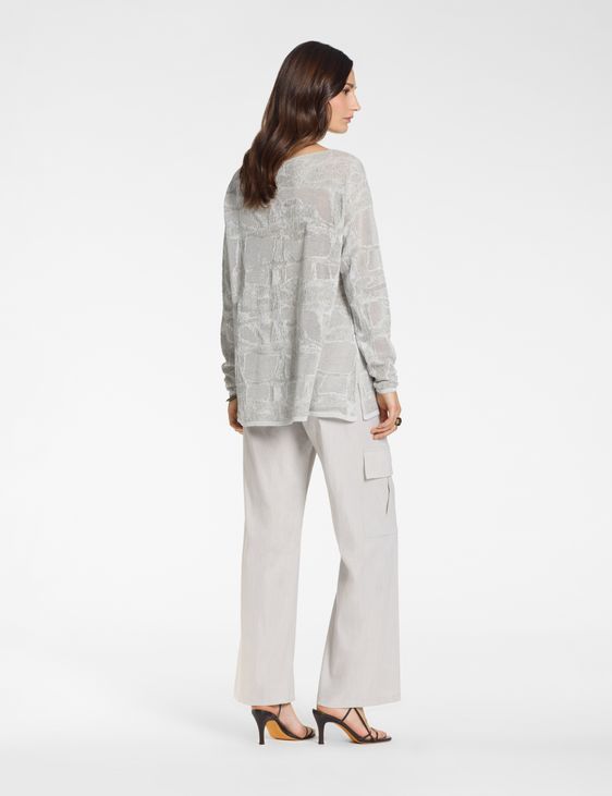Sarah Pacini Casual sweater – two-tone jacquard