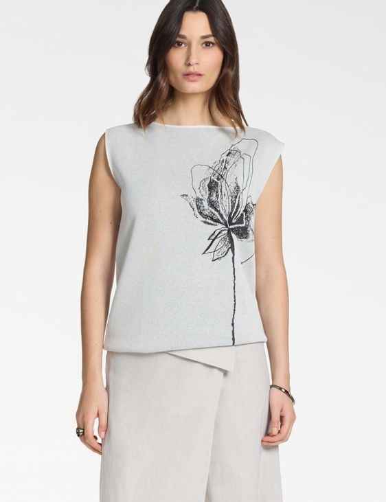 Sarah Pacini Pull sans manches – jacquard floral