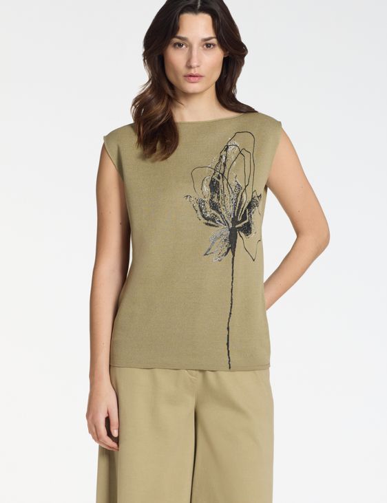 Sarah Pacini Pull sans manches – jacquard floral