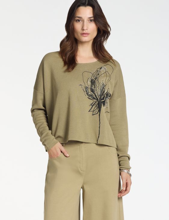 Sarah Pacini Crew neck sweater – floral jacquard