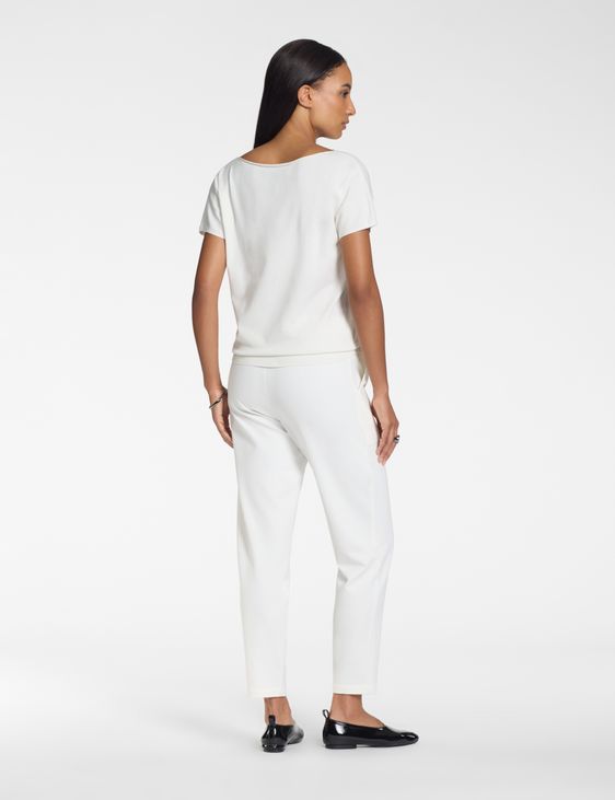 Sarah Pacini Short-sleeve sweater – 3d lace