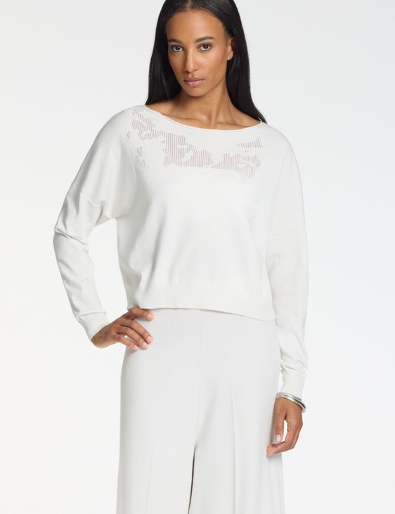 Sarah Pacini Cropped sweater – 3d lace