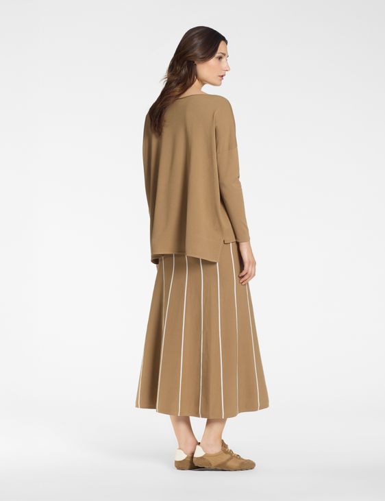 Sarah Pacini Boatneck sweater – contrast intarsia