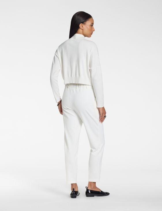 Sarah Pacini Oversized vest met rits – contrasterende intarsia