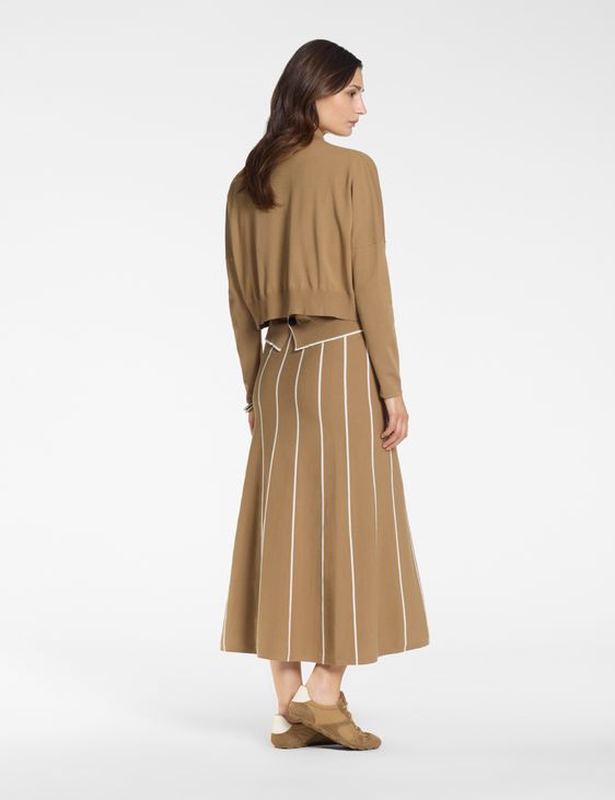 Sarah Pacini Cardigan zippé oversize – intarsia contrastant