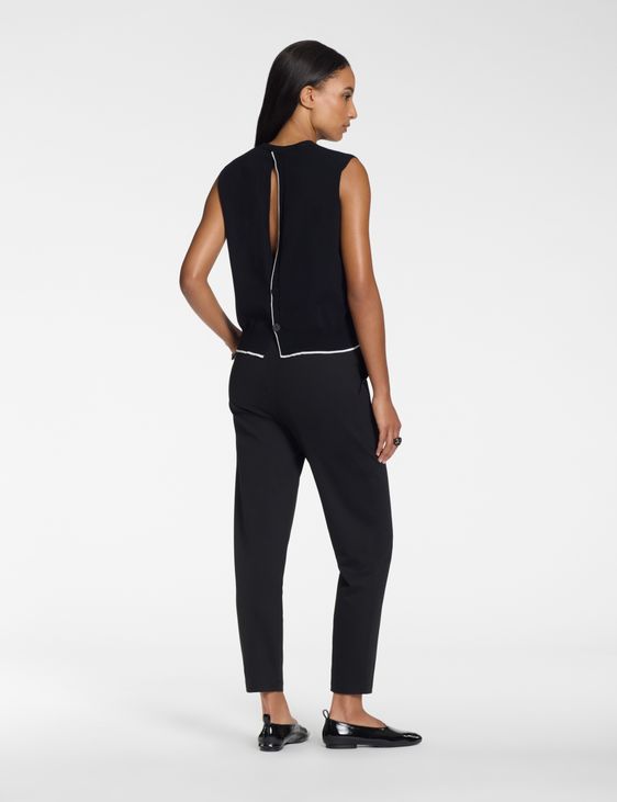 Sarah Pacini Sleeveless sweater – black trim