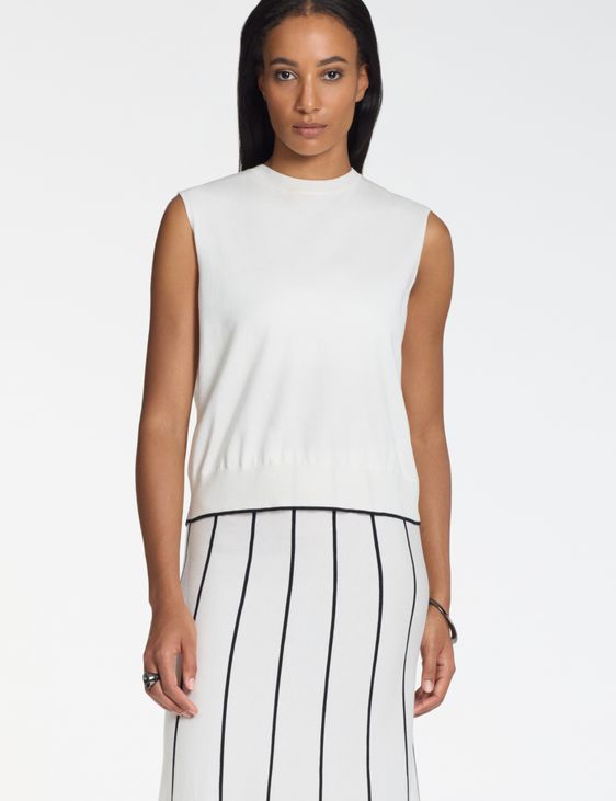 Sarah Pacini Ärmelloser Pullover – Besatz