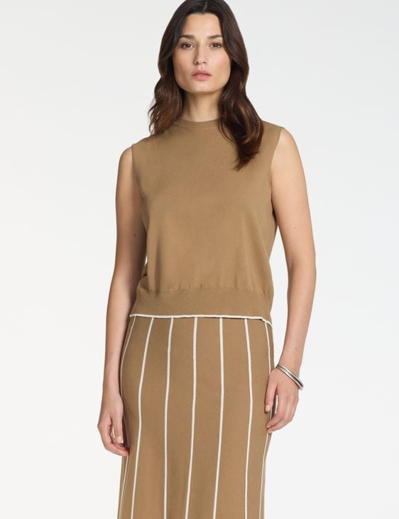 Sarah Pacini Ärmelloser Pullover – Besatz