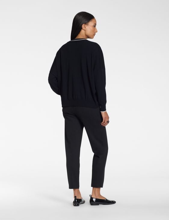 Sarah Pacini Oversized cardigan – contrast trim