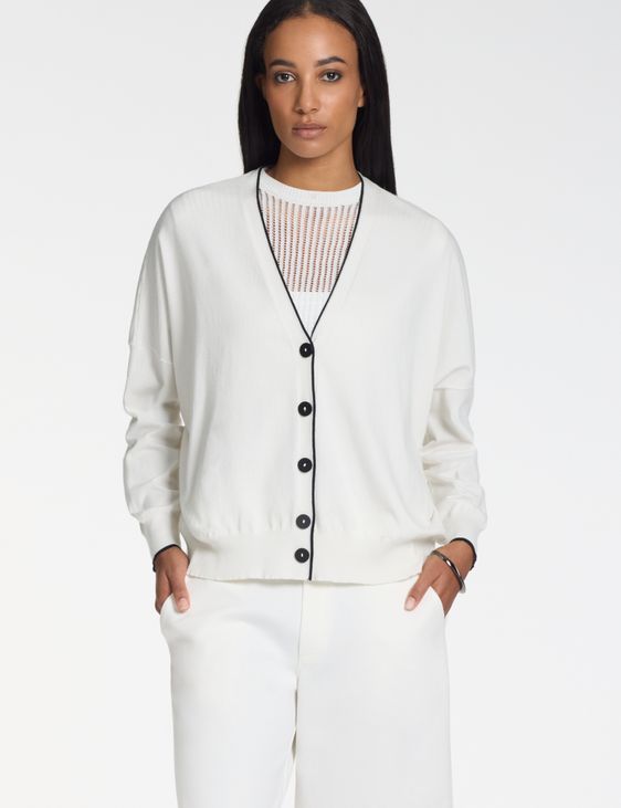 Sarah Pacini Oversized cardigan – contrast trim