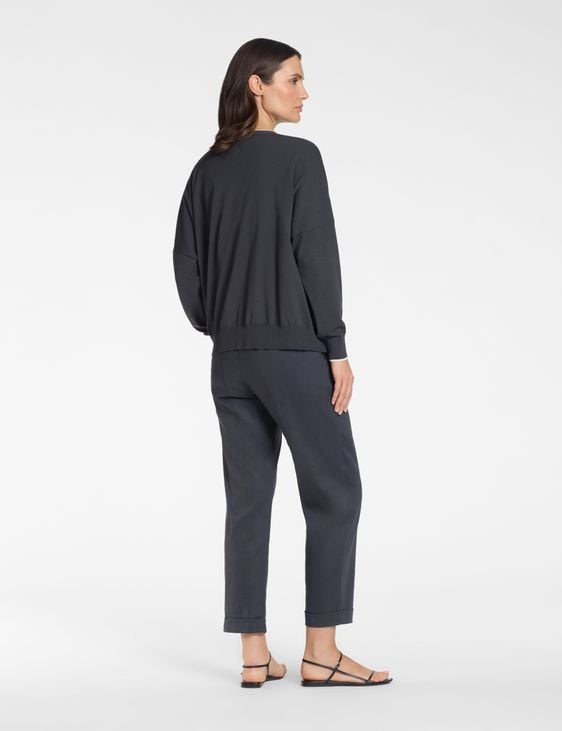 Sarah Pacini Oversized cardigan – contrast trim