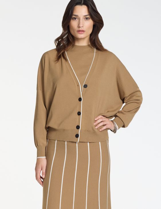 Sarah Pacini Oversized cardigan – contrast trim